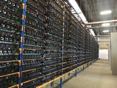 A modern mining farm showcasing a variety of mining rigs operational