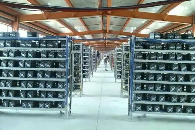 A large-scale mining farm housing hundreds of Whatsminer devices